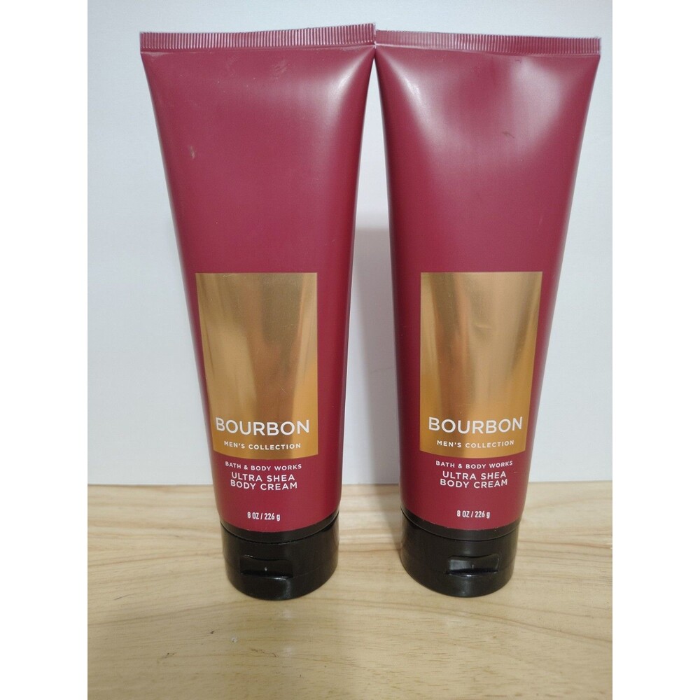 Bath & Body Works Men's Collection BOURBON Ultra Shea Body Cream 8 oz Lot Of 2